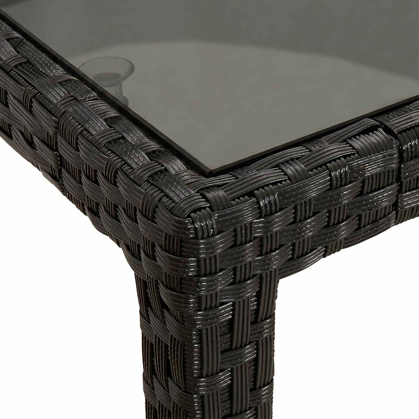 Gartentisch Schwarz 150 x 90 x 75 cm Poly-Rattan
