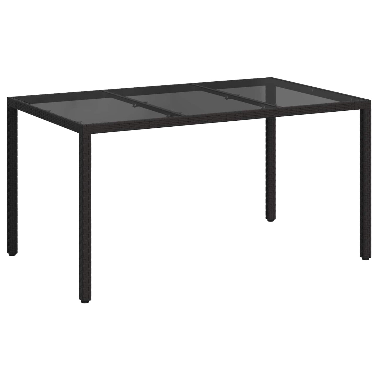 Gartentisch Schwarz 150 x 90 x 75 cm Poly-Rattan