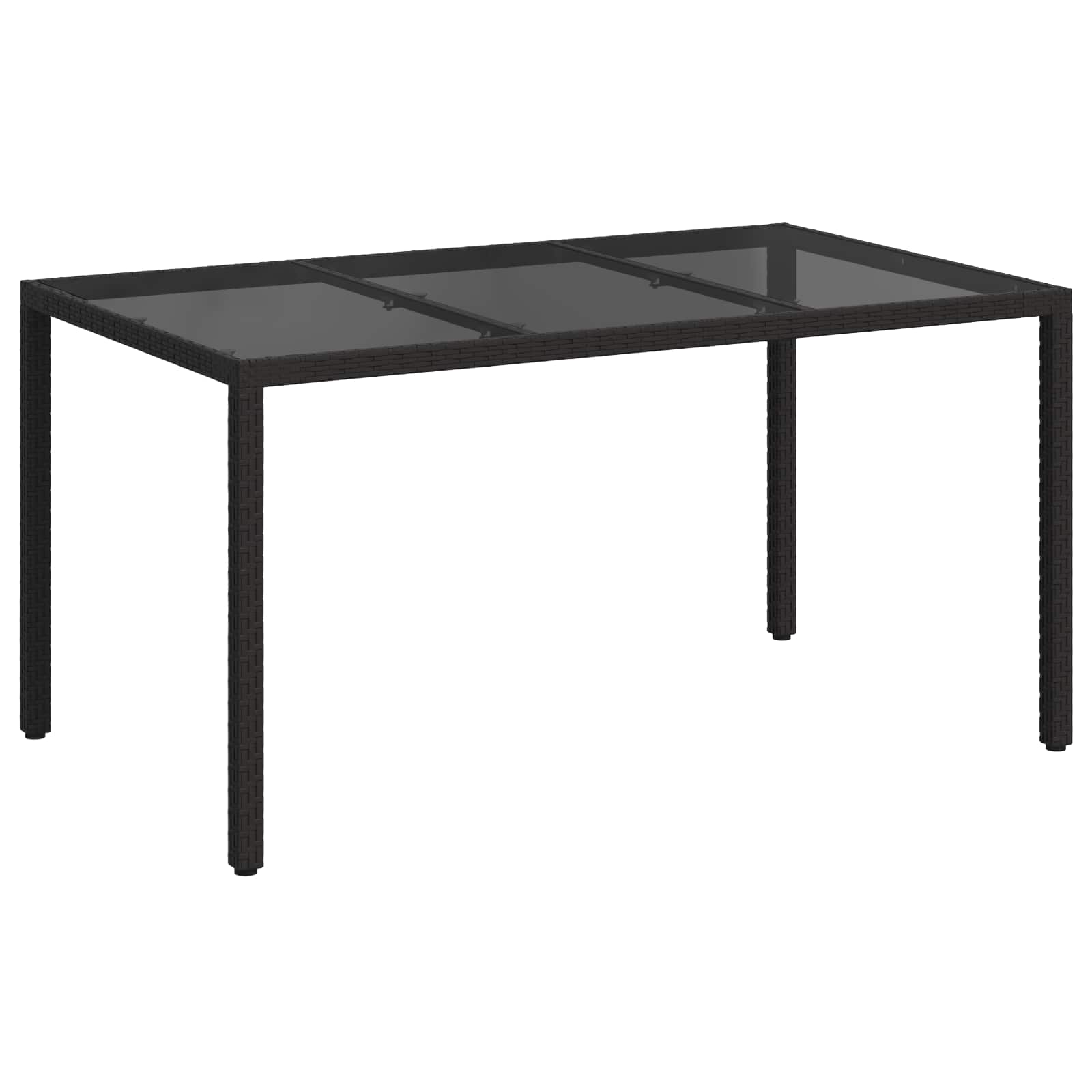 Gartentisch Schwarz 150 x 90 x 75 cm Poly-Rattan