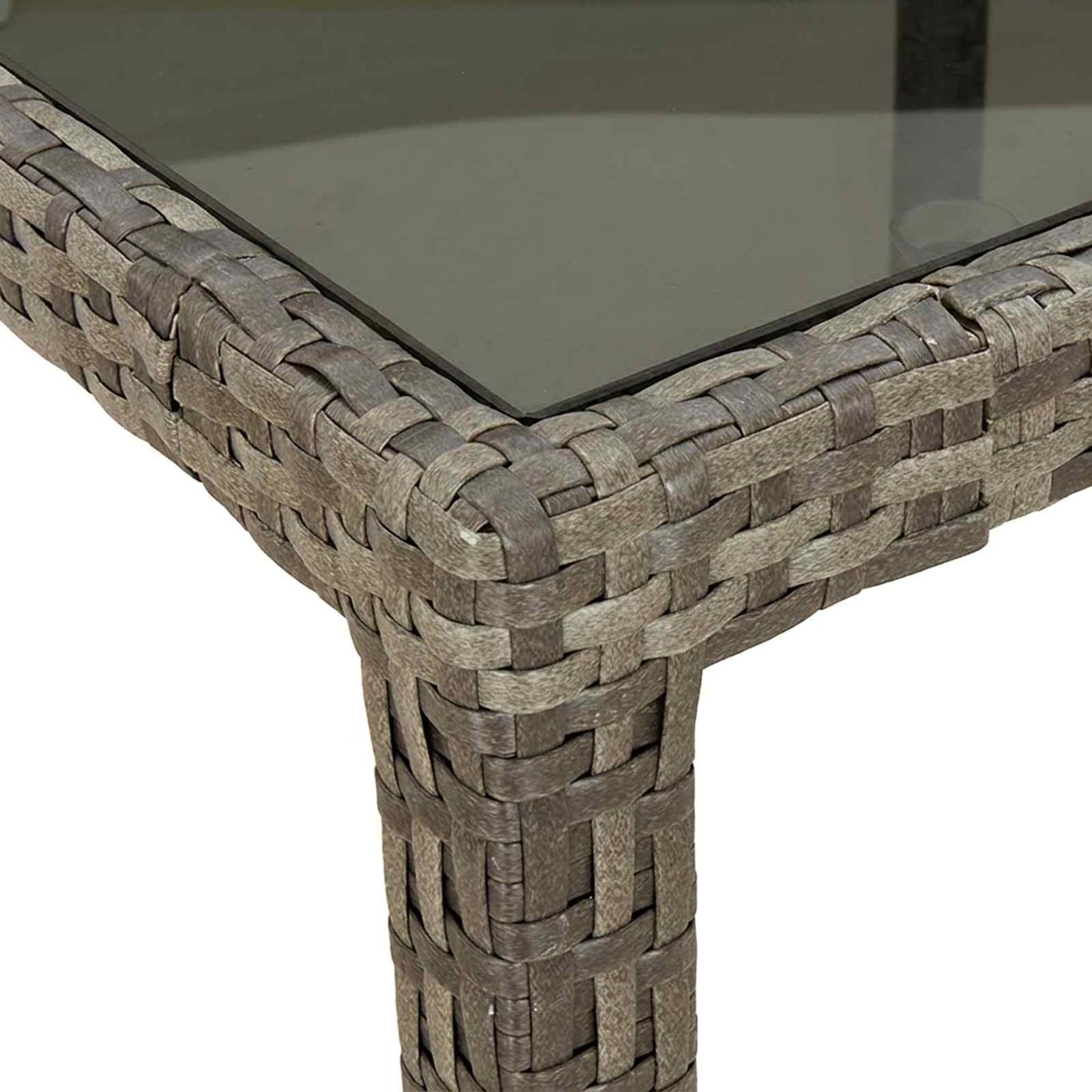 Gartentisch Grau 150 x 90 x 75 cm Poly-Rattan