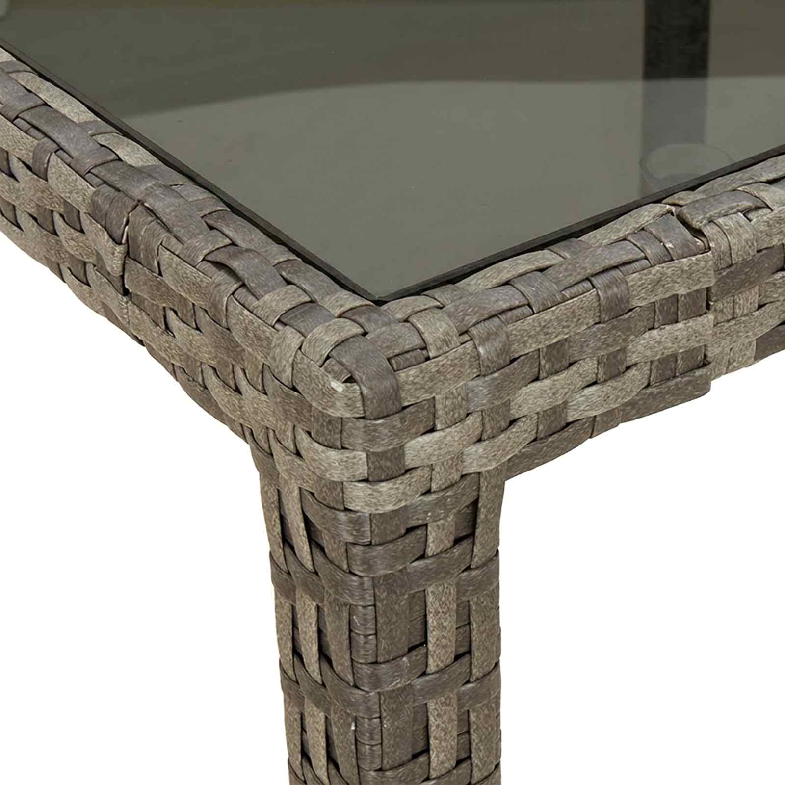 Gartentisch Grau 150 x 90 x 75 cm Poly-Rattan