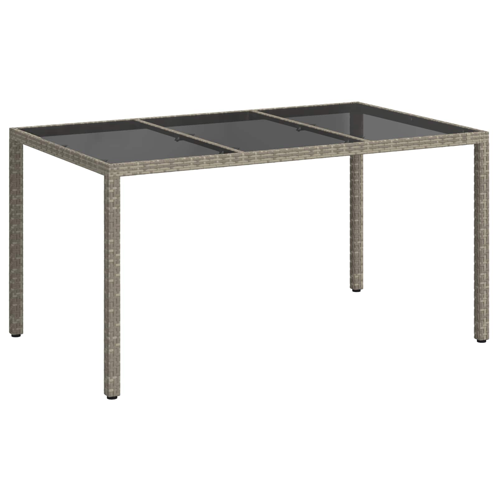 Gartentisch Grau 150 x 90 x 75 cm Poly-Rattan