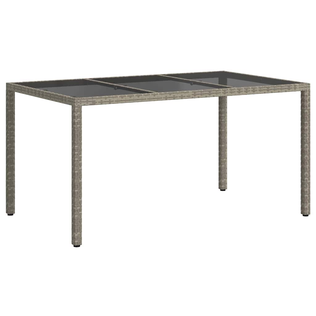 Gartentisch Grau 150 x 90 x 75 cm Poly-Rattan