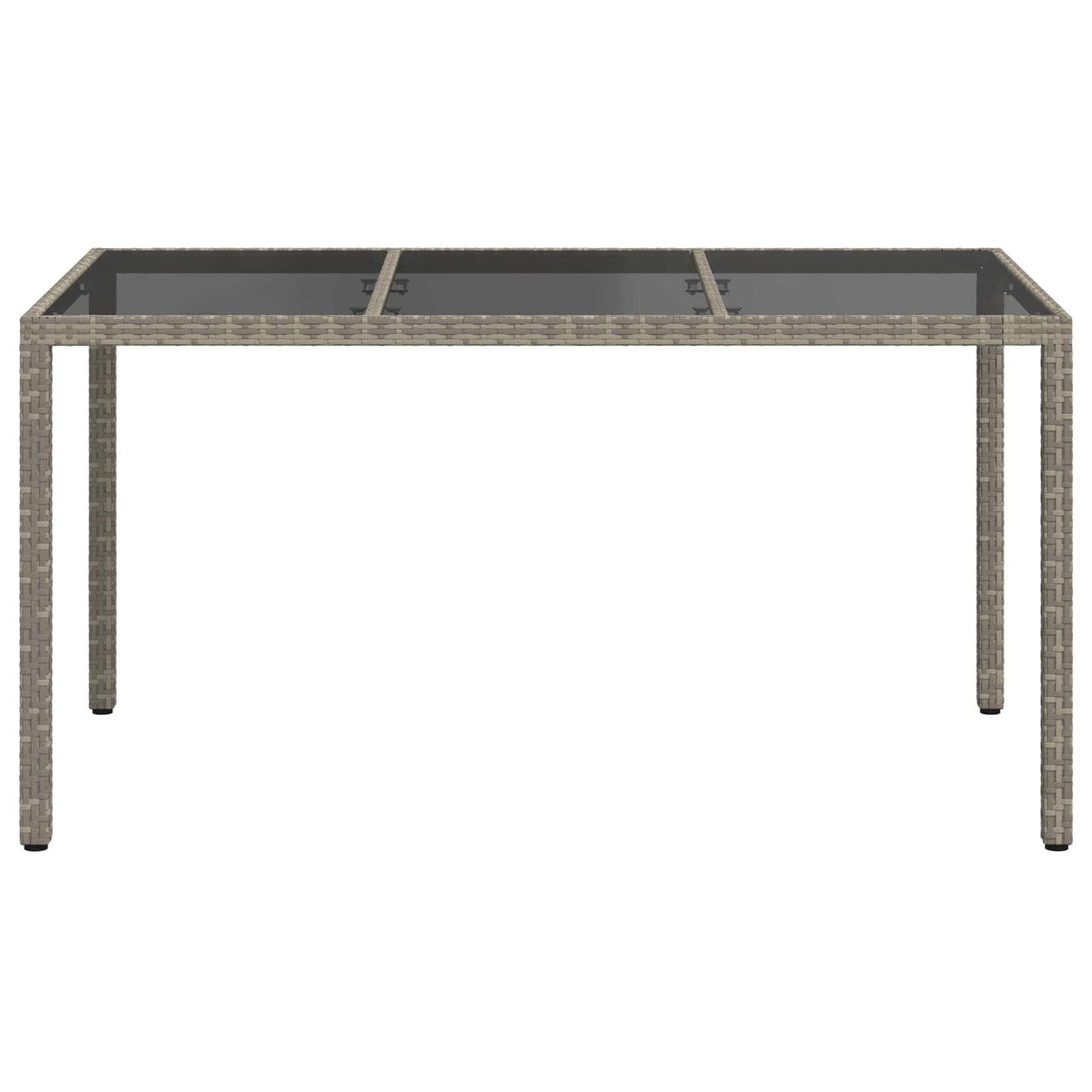 Gartentisch Grau 150 x 90 x 75 cm Poly-Rattan