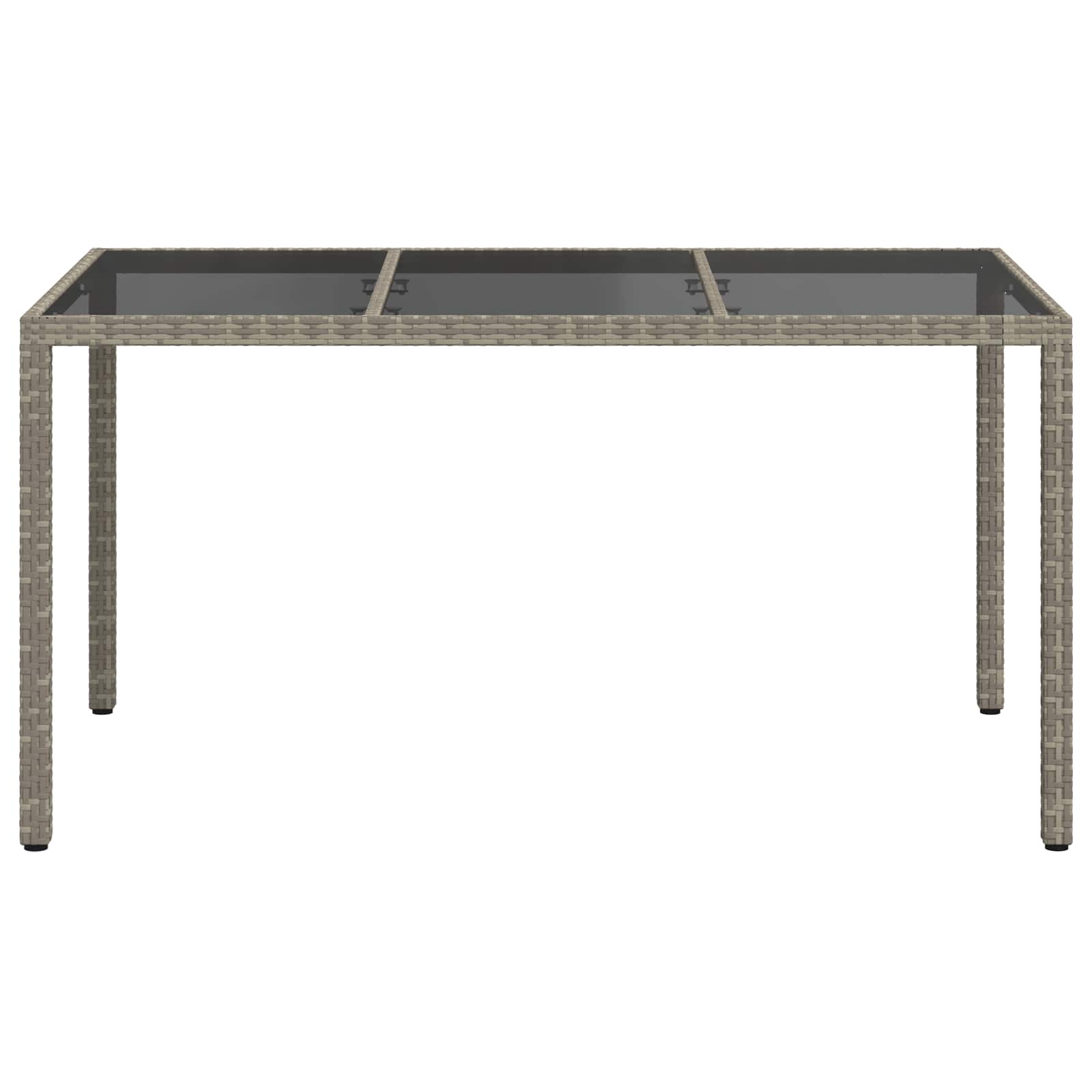 Gartentisch Grau 150 x 90 x 75 cm Poly-Rattan