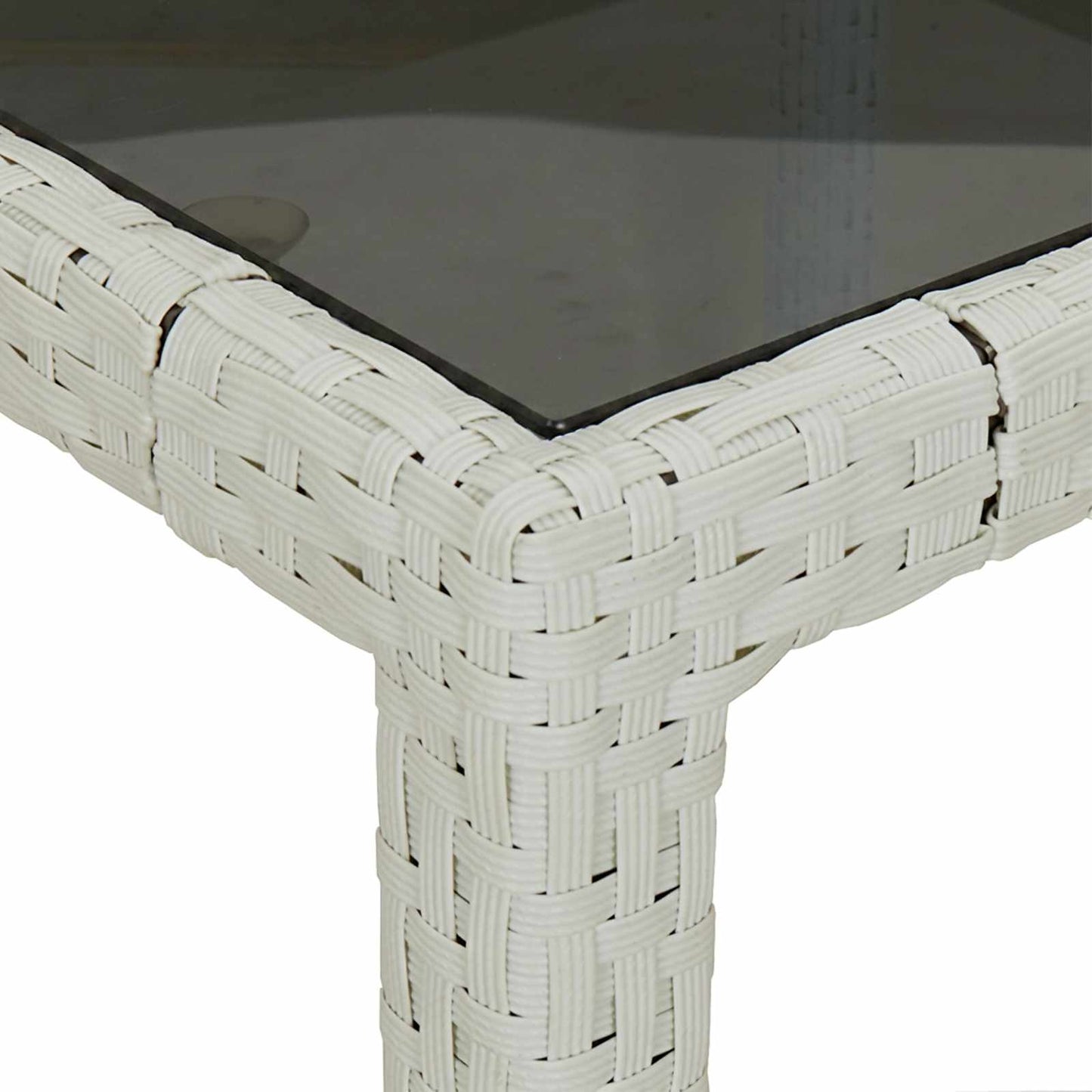 Gartentisch Weiß 150 x 90 x 75 cm Poly-Rattan