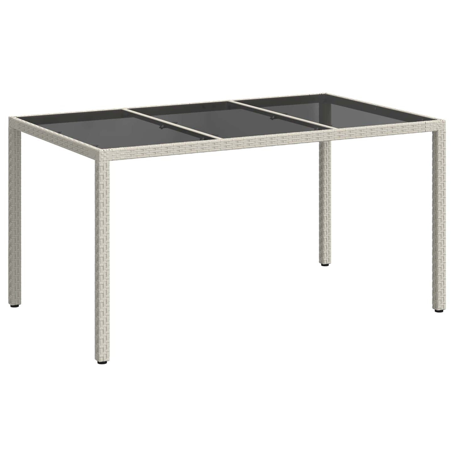 Gartentisch Weiß 150 x 90 x 75 cm Poly-Rattan