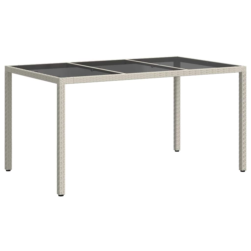 Gartentisch Weiß 150 x 90 x 75 cm Poly-Rattan
