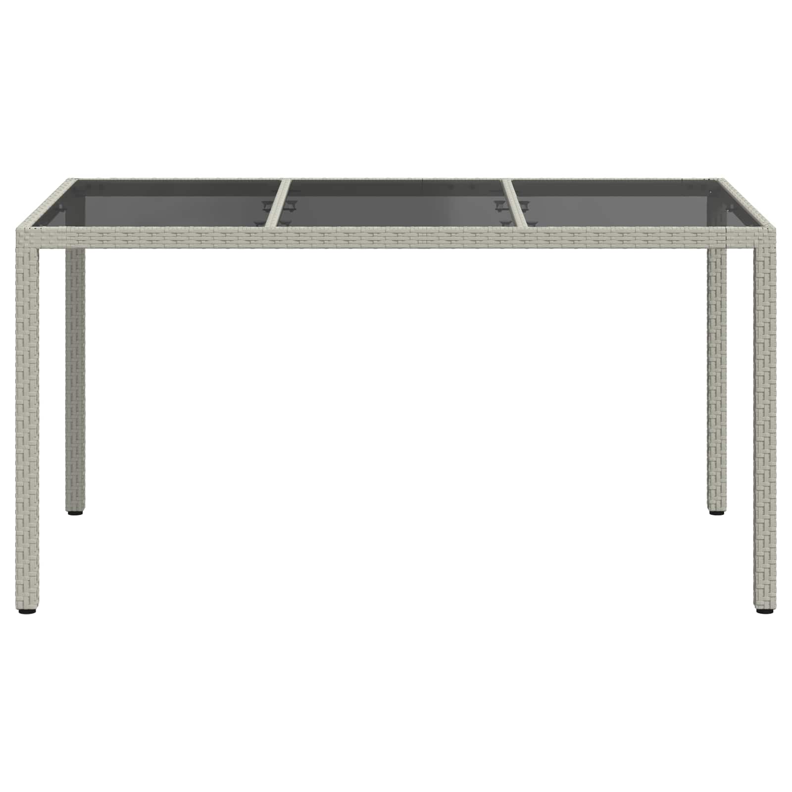 Gartentisch Weiß 150 x 90 x 75 cm Poly-Rattan