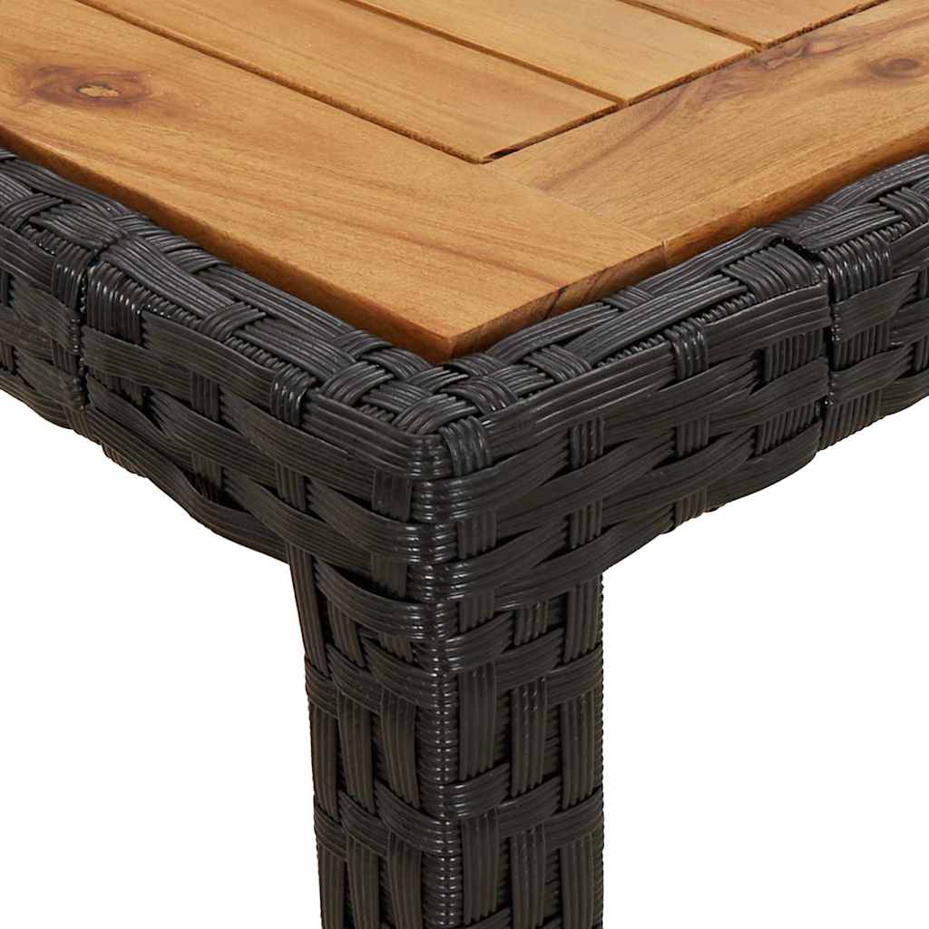 Garten-Eßtisch Schwarz 150 x 90 x 75 cm Poly Rattan