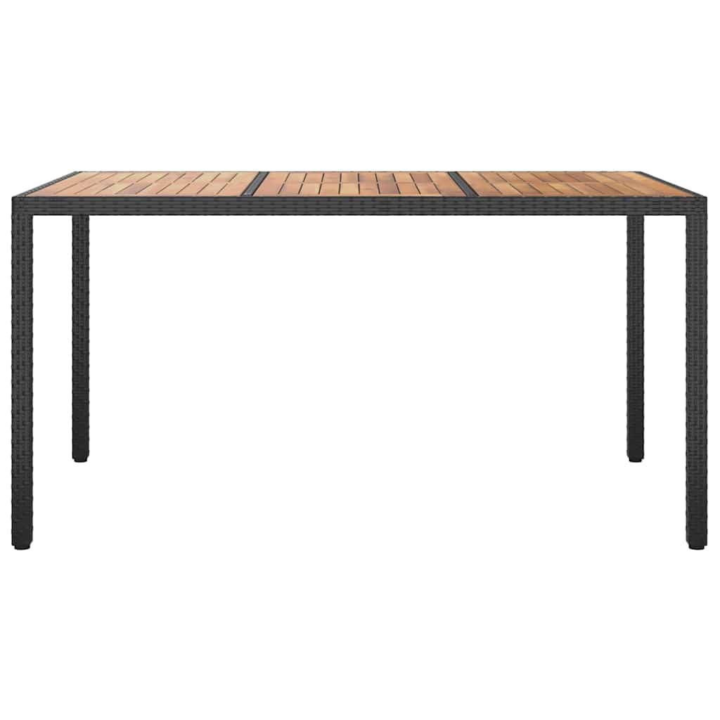 Garten-Eßtisch Schwarz 150 x 90 x 75 cm Poly Rattan