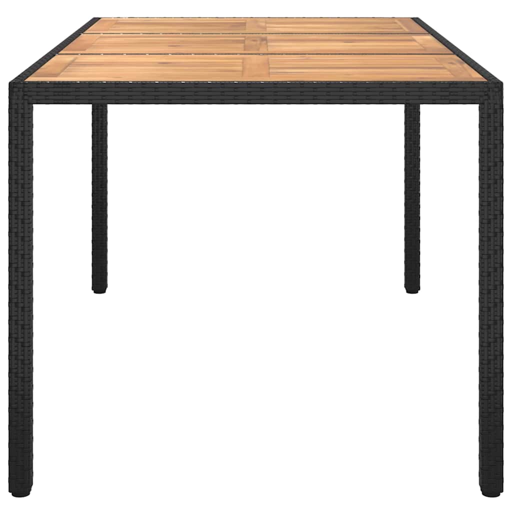 Garten-Eßtisch Schwarz 150 x 90 x 75 cm Poly Rattan