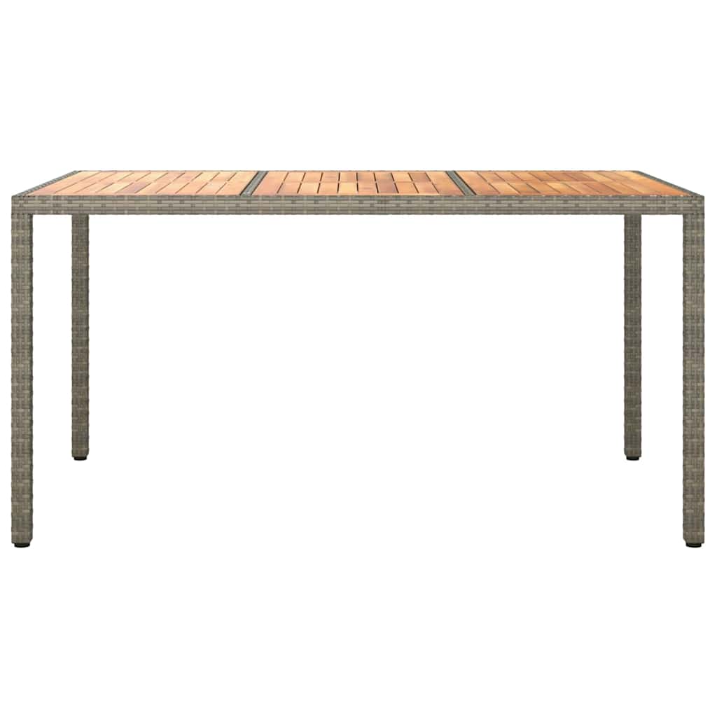 Garten-Eßtisch Grau 150 x 90 x 75 cm Poly Rattan