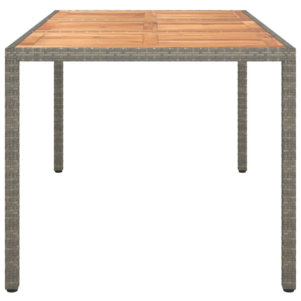 Garten-Eßtisch Grau 150 x 90 x 75 cm Poly Rattan