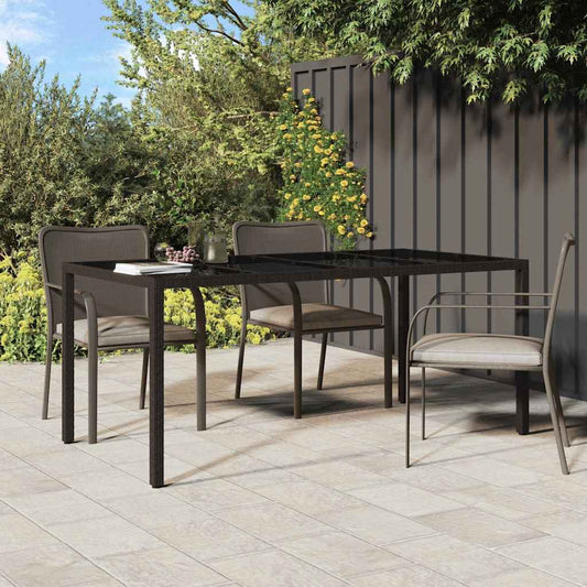 Garten-Eßtisch Braun 190 x 90 x 75 cm Poly Rattan