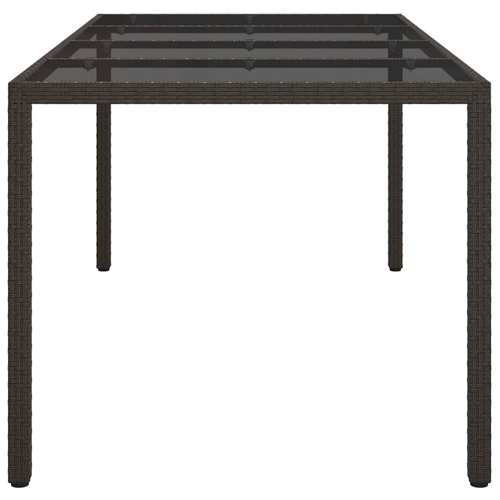 Garten-Eßtisch Braun 190 x 90 x 75 cm Poly Rattan