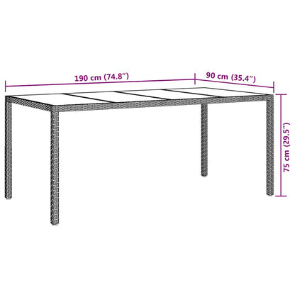 Gartentisch Braun Poly-Rattan