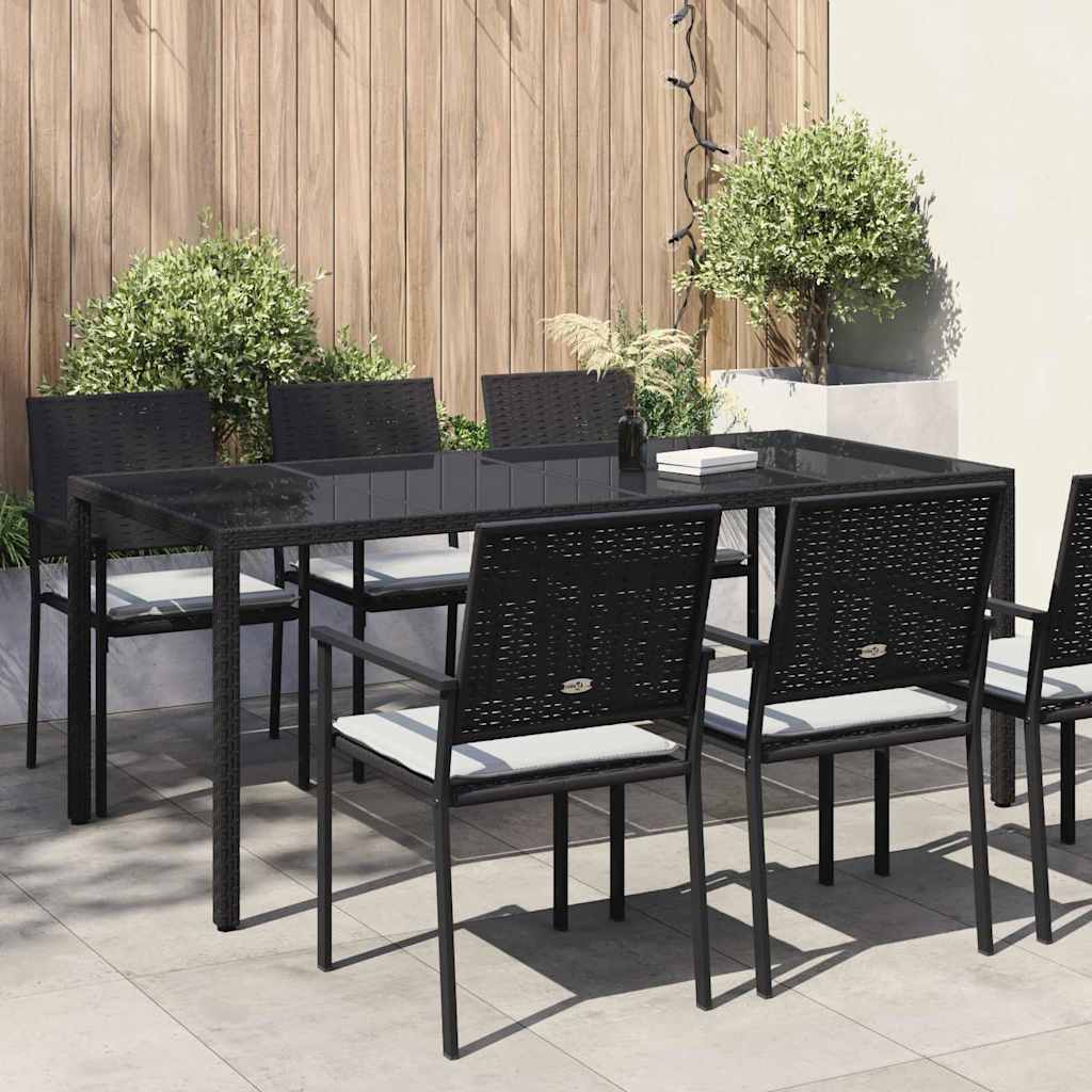 Gartentisch Schwarz Poly-Rattan