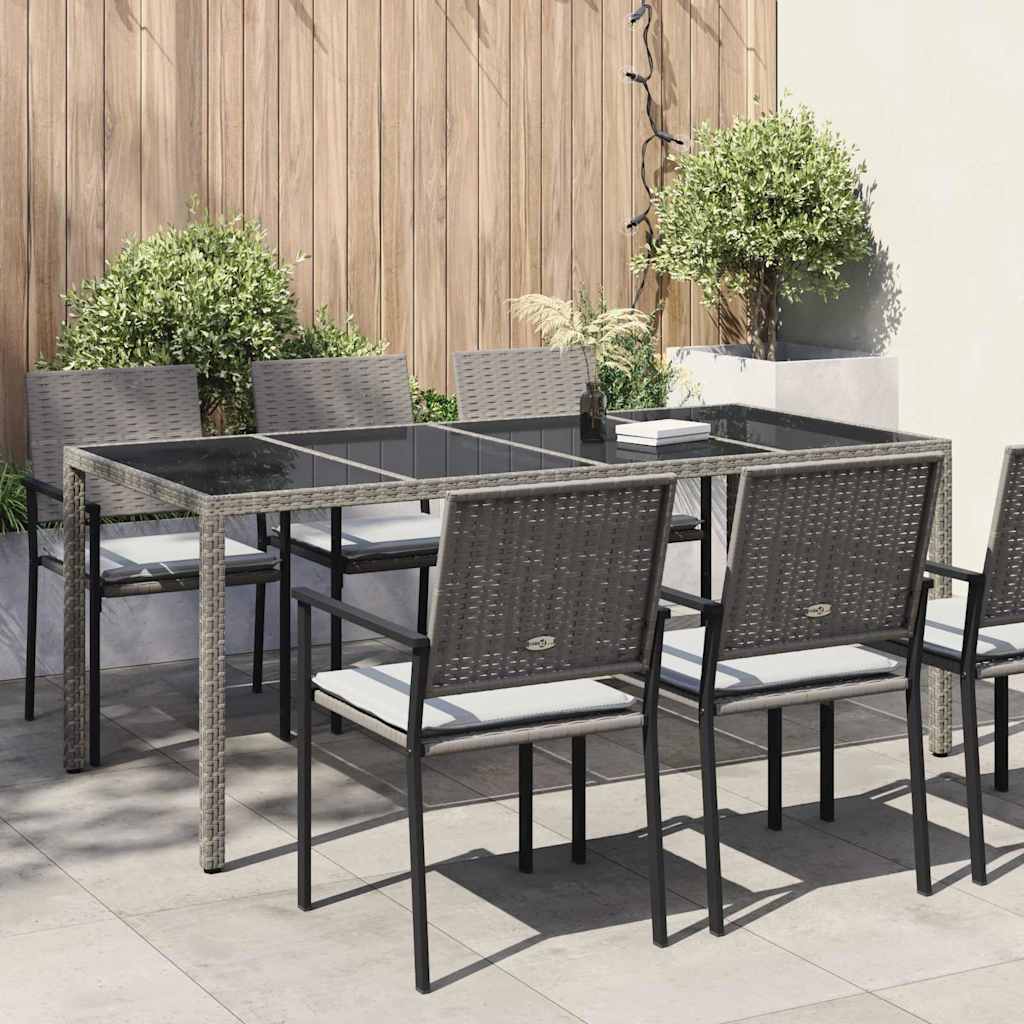 Gartentisch Grau Poly-Rattan