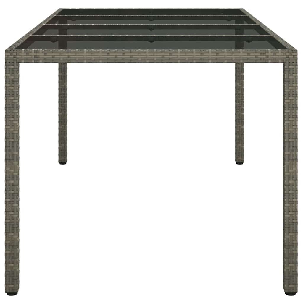 Garten-Eßtisch Grau 190 x 90 x 75 cm Poly Rattan