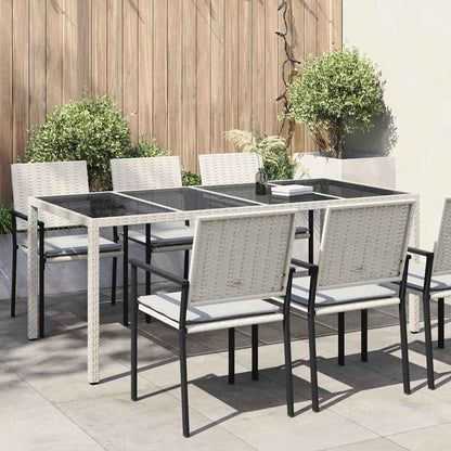 Gartentisch Weiß Poly-Rattan