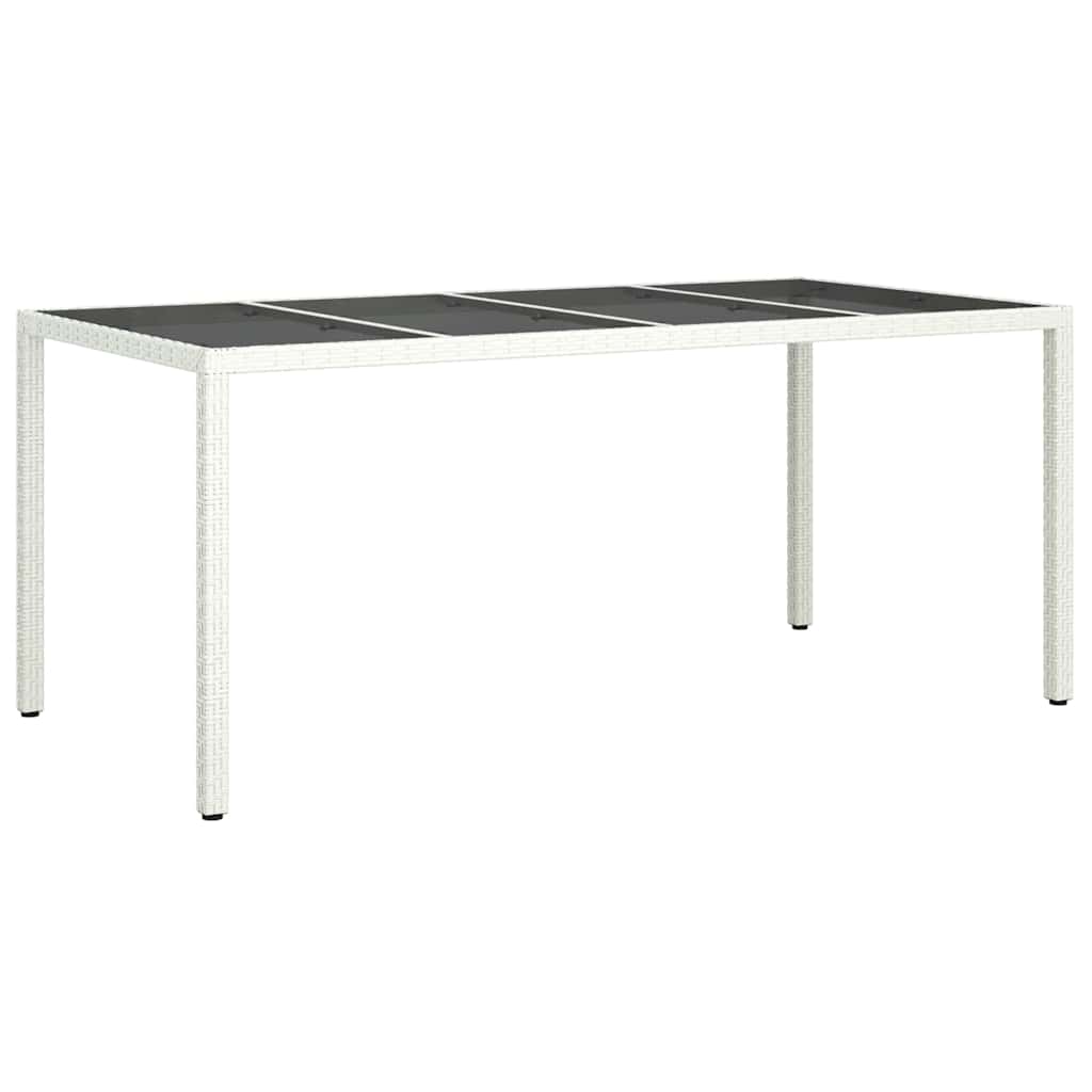 Garten-Eßtisch Weiß 190 x 90 x 75 cm Poly Rattan