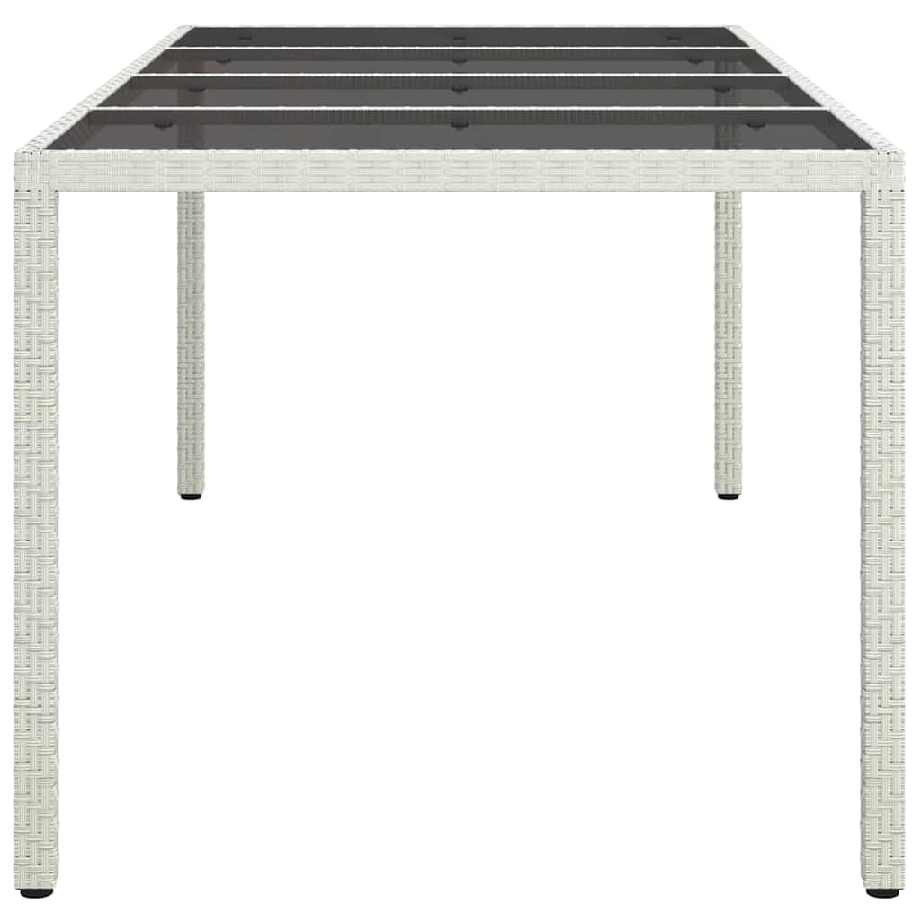 Garten-Eßtisch Weiß 190 x 90 x 75 cm Poly Rattan