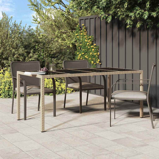 Garten-Eßtisch Beige 190 x 90 x 75 cm Poly Rattan