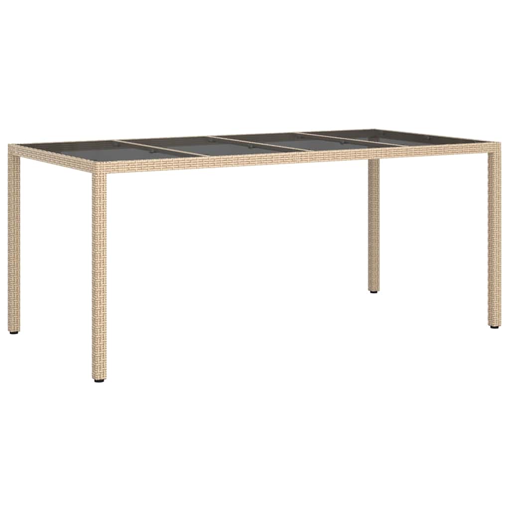 Garten-Eßtisch Beige 190 x 90 x 75 cm Poly Rattan