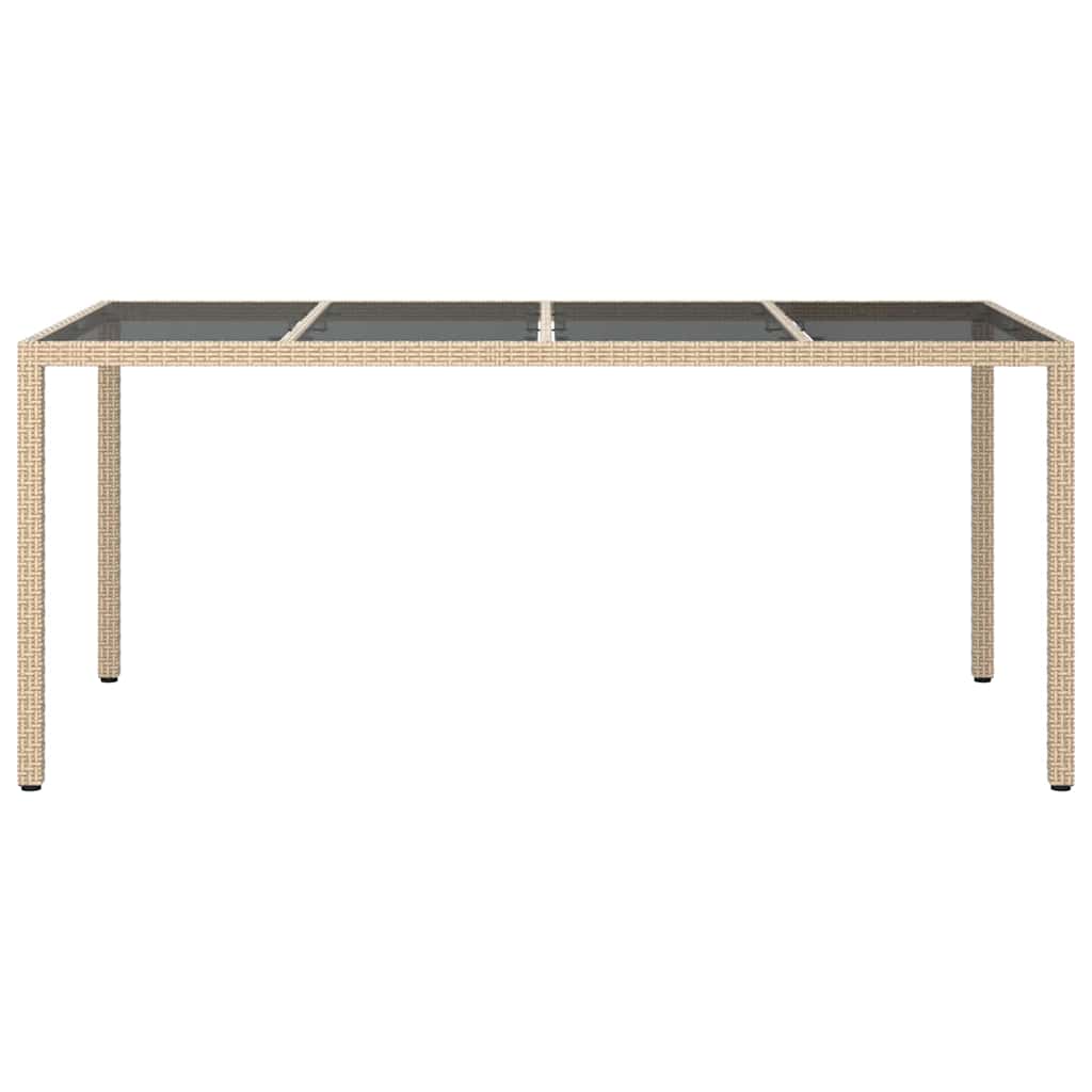 Garten-Eßtisch Beige 190 x 90 x 75 cm Poly Rattan