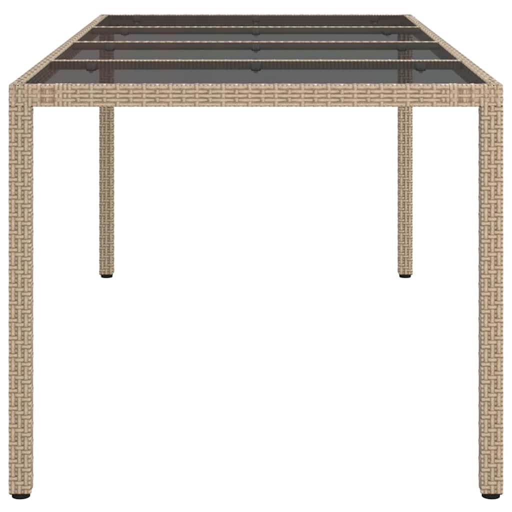 Garten-Eßtisch Beige 190 x 90 x 75 cm Poly Rattan
