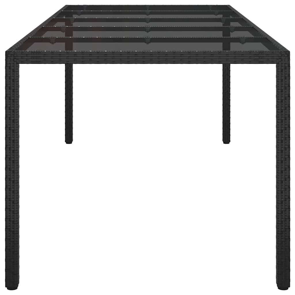 Garten-Eßtisch Reines Schwarz 250 x 100 x 75 cm Poly Rattan