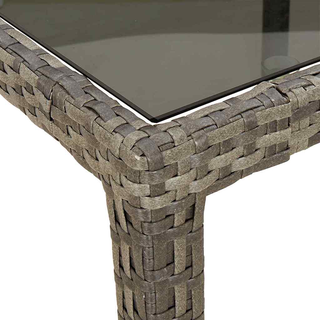 Garten-Eßtisch Grau 250 x 100 x 75 cm Poly Rattan