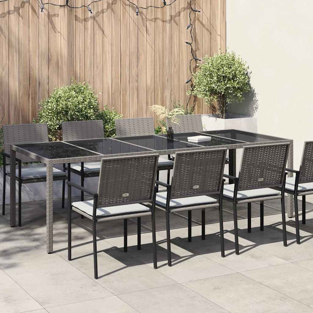 Gartentisch Grau Poly-Rattan