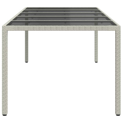 Gartentisch Weiß 250x100x75 cm Poly Rattan und Hartglas