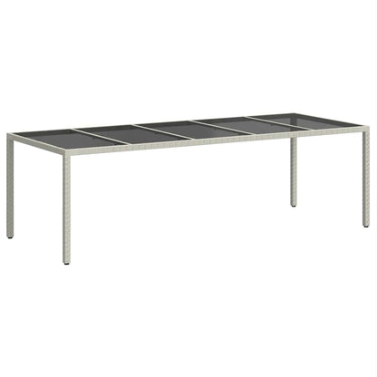 Gartentisch Weiß 250x100x75 cm Poly Rattan und Hartglas