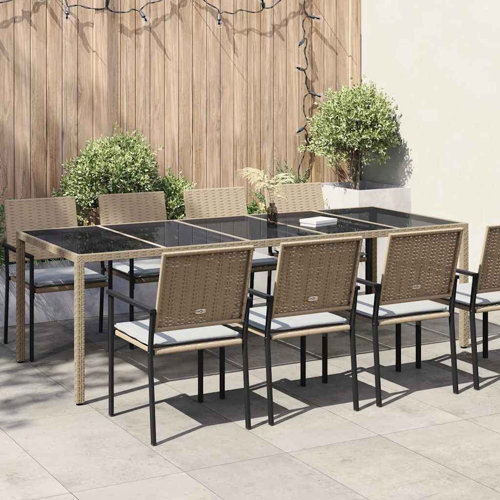 Gartentisch Beige Poly-Rattan