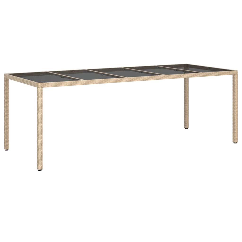 Garten-Eßtisch Beige 250 x 100 x 75 cm Poly Rattan