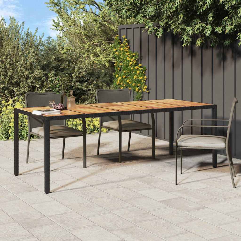 Garten-Eßtisch Schwarz 250 x 100 x 75 cm Poly Rattan