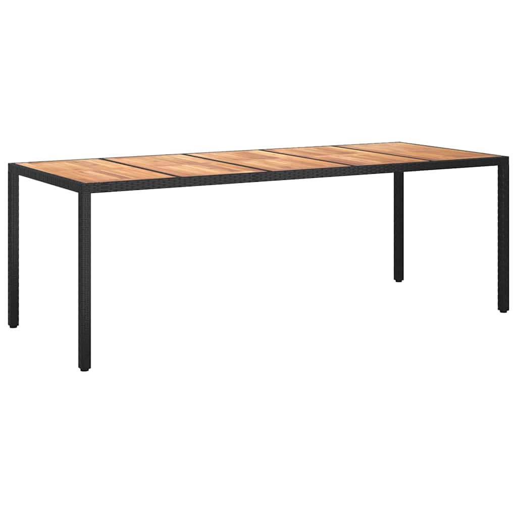 Garten-Eßtisch Schwarz 250 x 100 x 75 cm Poly Rattan