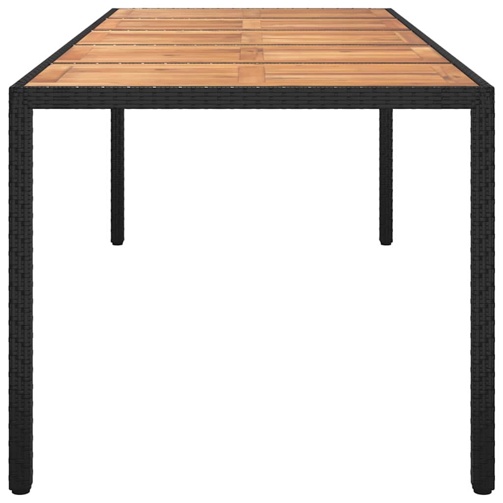 Garten-Eßtisch Schwarz 250 x 100 x 75 cm Poly Rattan