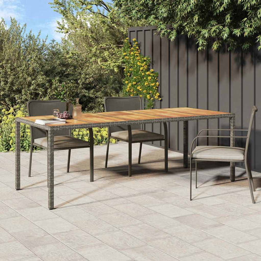 Garten-Eßtisch Grau 250 x 100 x 75 cm Poly Rattan
