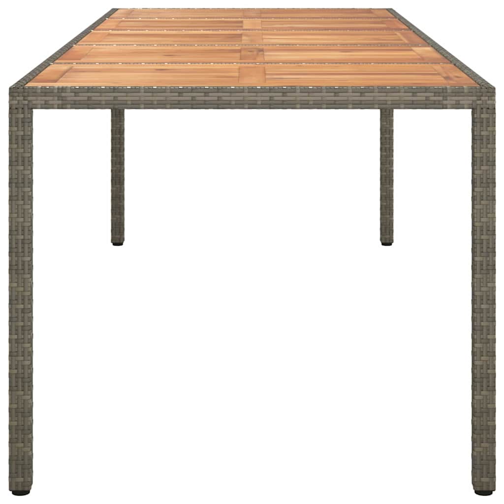 Garten-Eßtisch Grau 250 x 100 x 75 cm Poly Rattan
