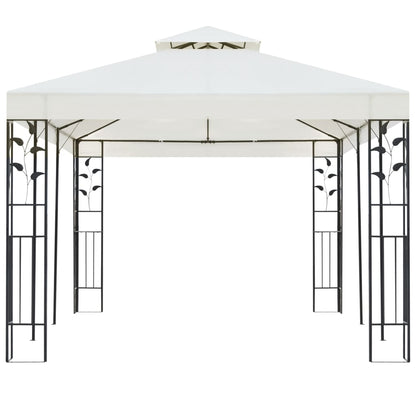 Pavillon mit Doppeldach Weiß 6x3 m Stahl