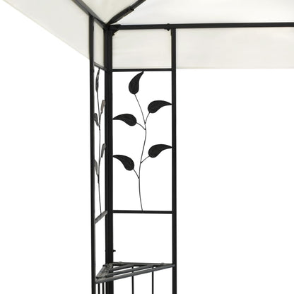Pavillon mit Doppeldach Weiß 6x3 m Stahl