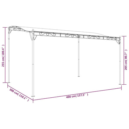Markise Creme 4x3 m 180 g/m² Stoff und Stahl