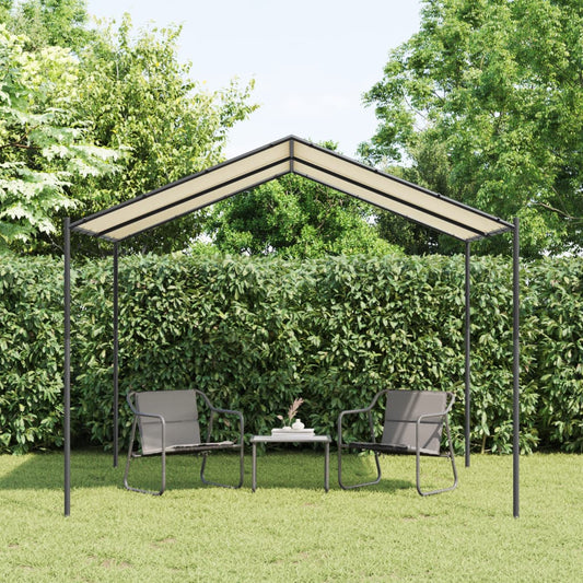 Pavillon de jardin beige 3x3 m en acier et tissu