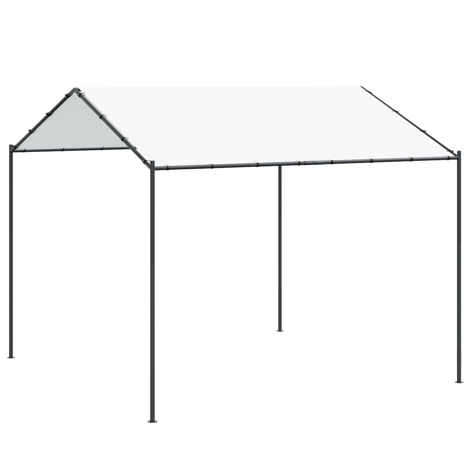 Pavillon 4 x 4 x 2,6 m Weiß Stahl und Polyester 180 gsm