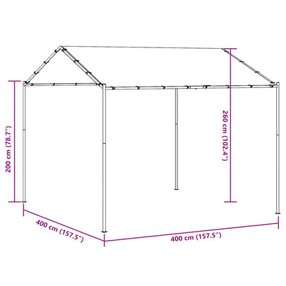 Gartenpavillon Anthrazit 4x4 m Stahl und Stoff