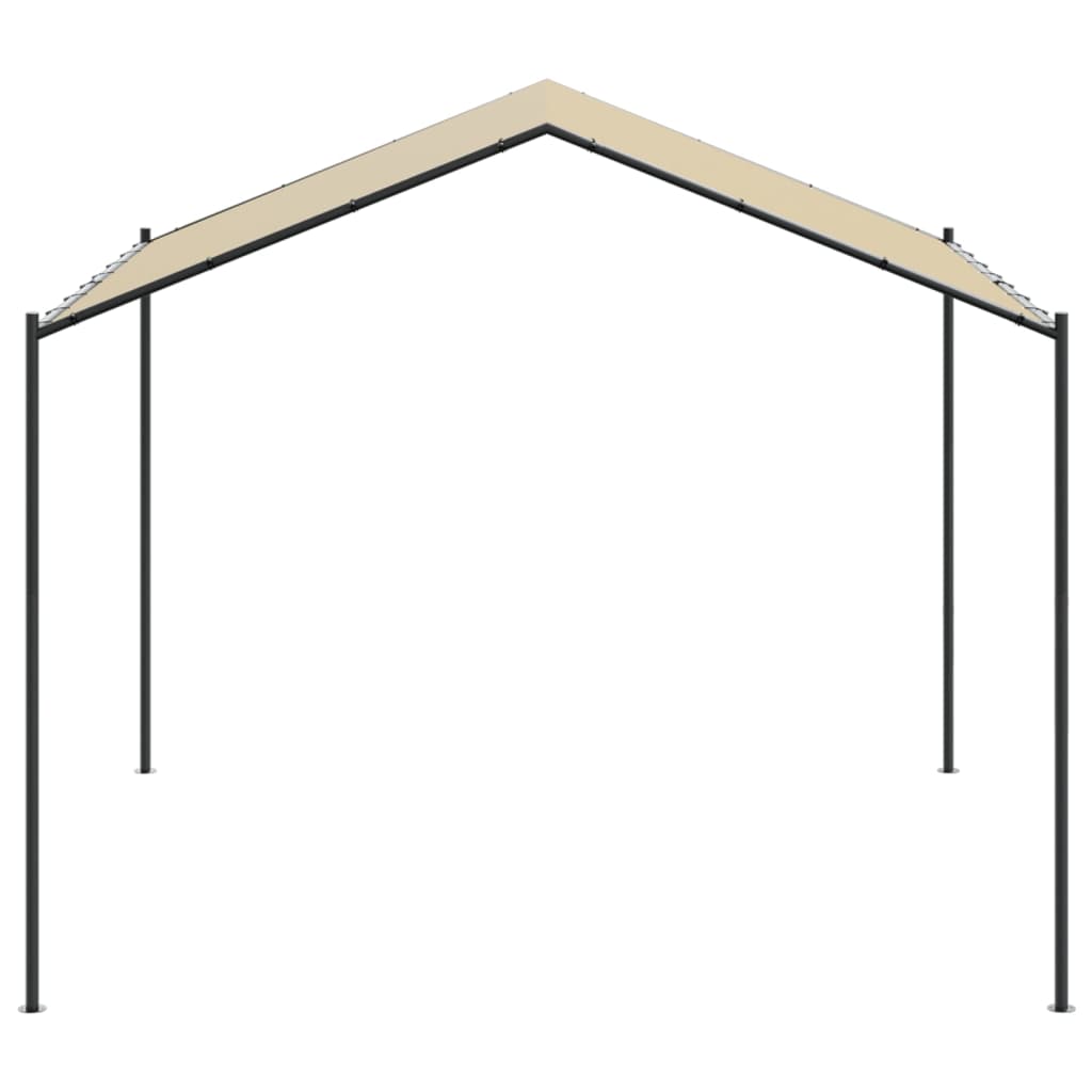 Pavillon de jardin beige 4x3 m en acier et tissu